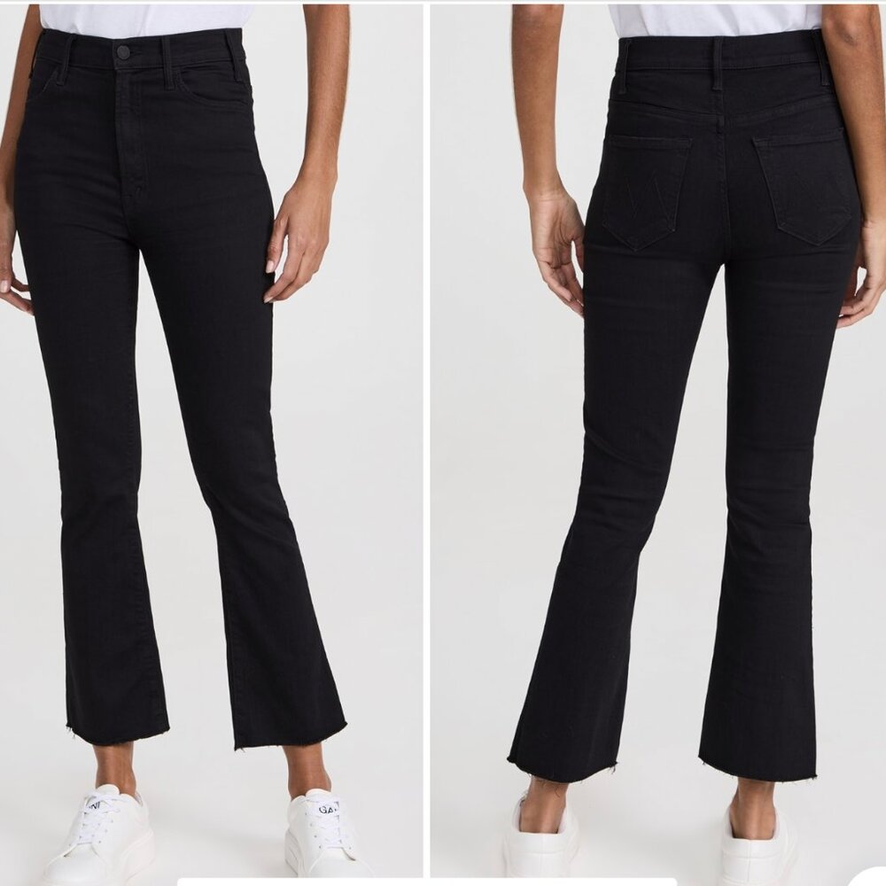 MOTHER The Hustler Ankle Fray Jeans in Black